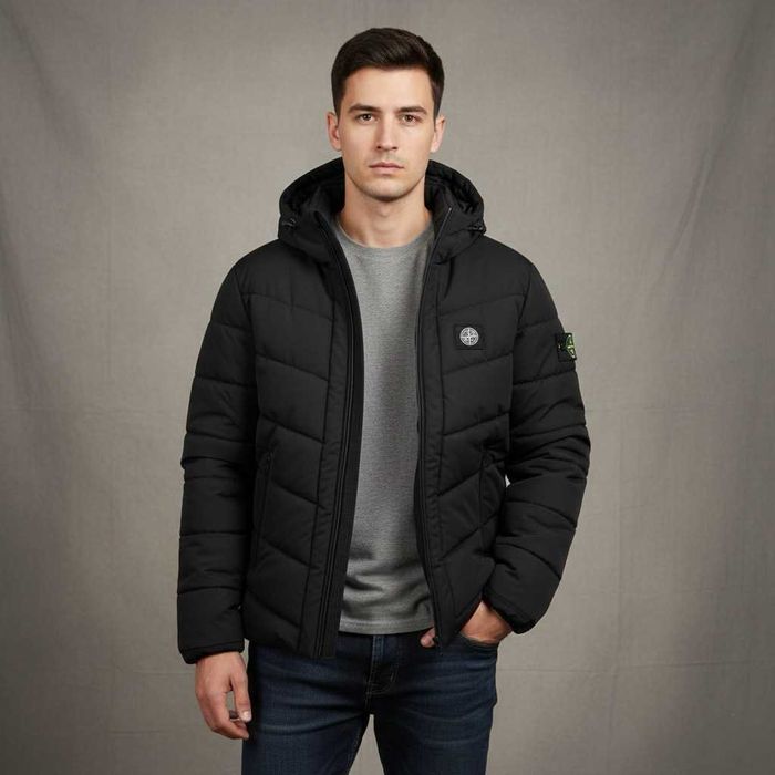 Зимовий чоловічий спортивний комплект (куртка+костюм+шапка+баф)