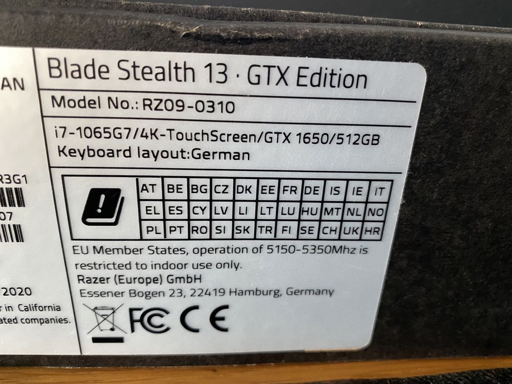 Razer Blade Stealth 13 /i7/16gb/gtx1650