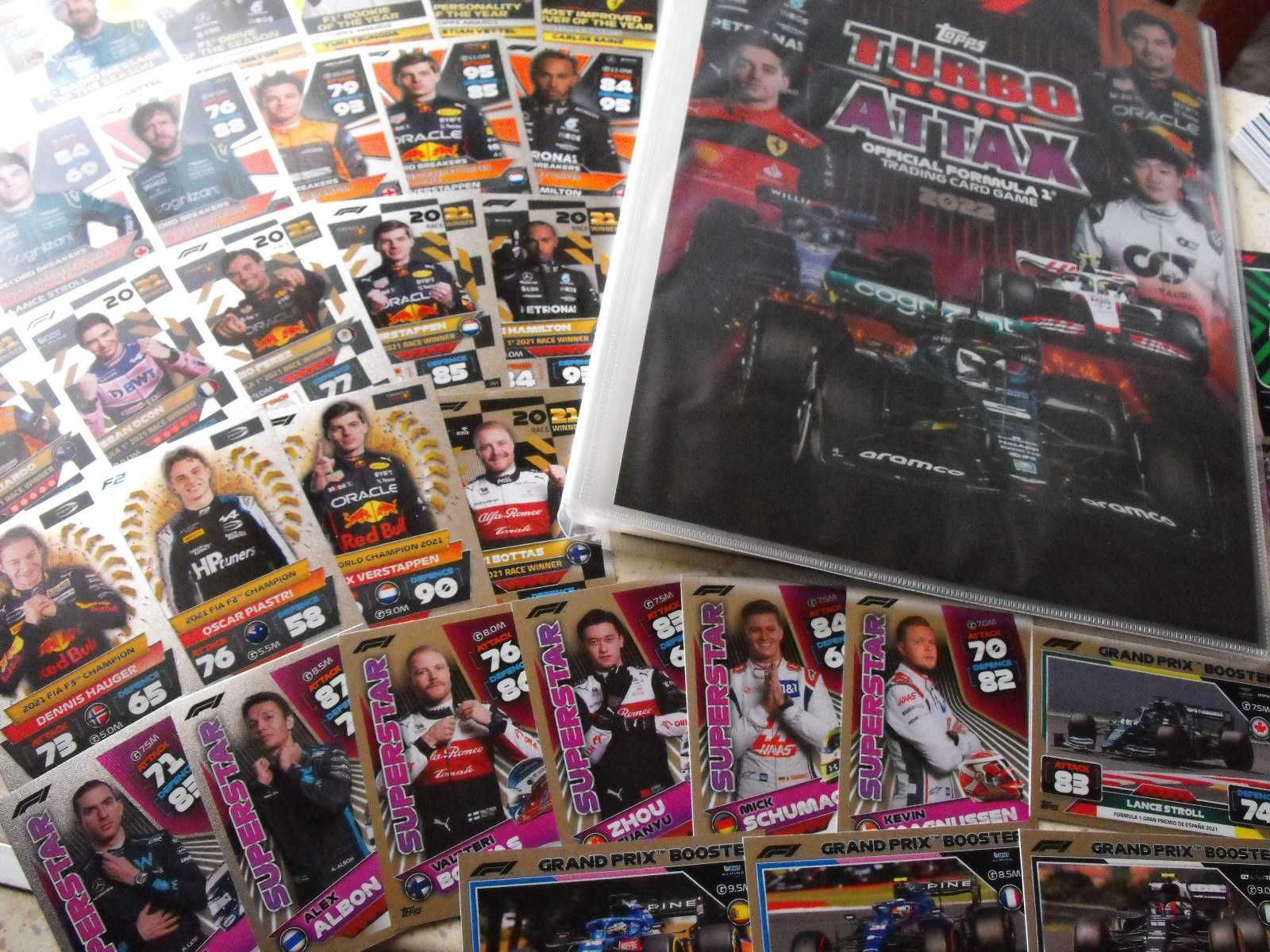 Kolekcja kart topps TURBO ATTAX 2022, zestaw 315 kart i album.