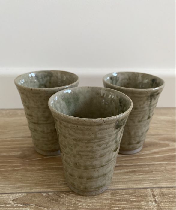 Zestaw 3 oryginalnych japońskich kubków ceramicznych