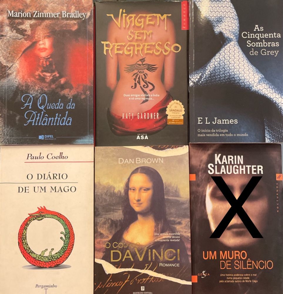 Livros - Dan Brown, Paulo Coelho e outros