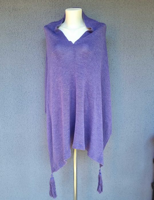 Шерсть мериноса пончо накидка вязаная