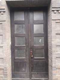 Drzwi dwuskrzydłowe stare dębowe antyk