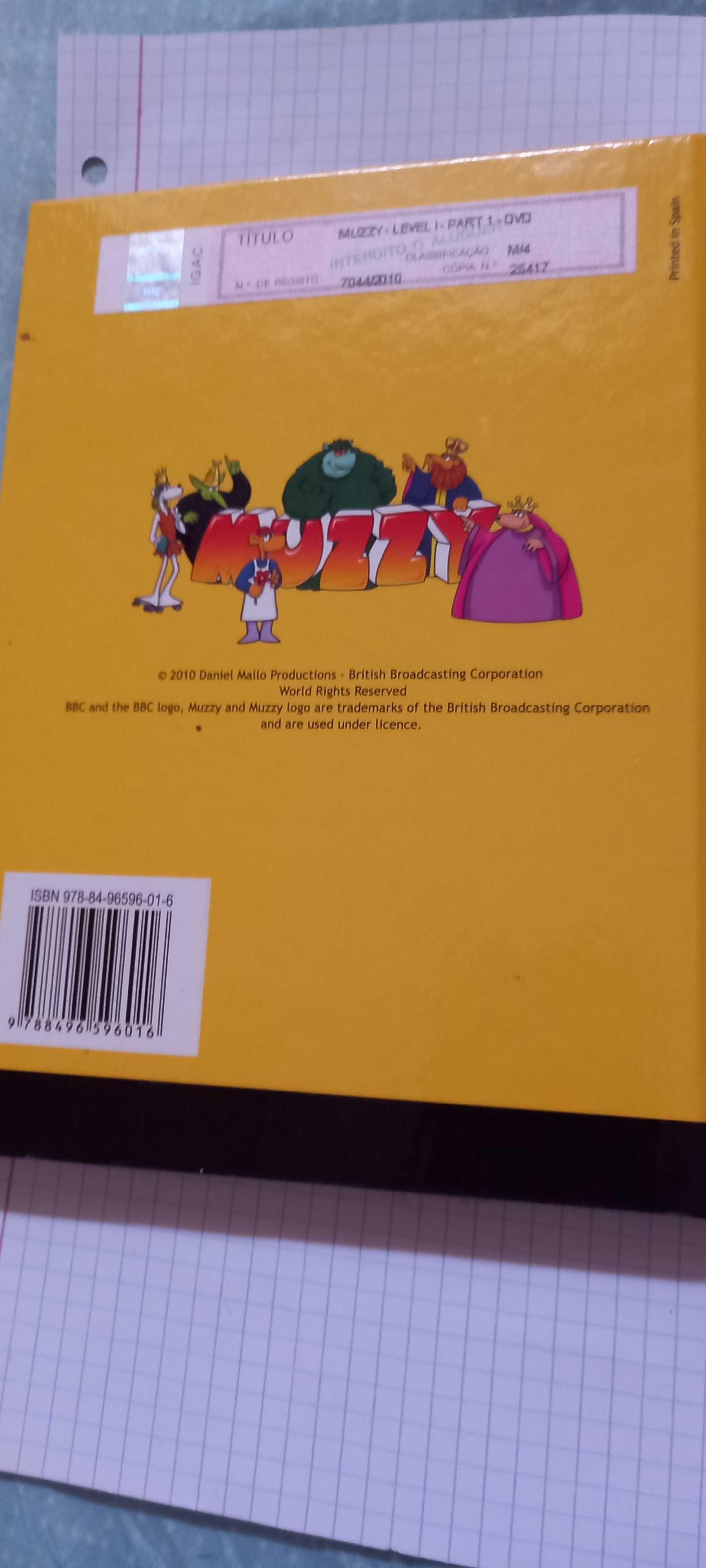 Livro e DVD "Muzzy - Level 1 - Part 1 - DVD" da BBC ensino de línguas