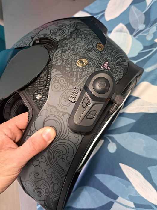 Kask motocyklowy skuter L 57-58cm zestaw słuchawkowy interkom intercom