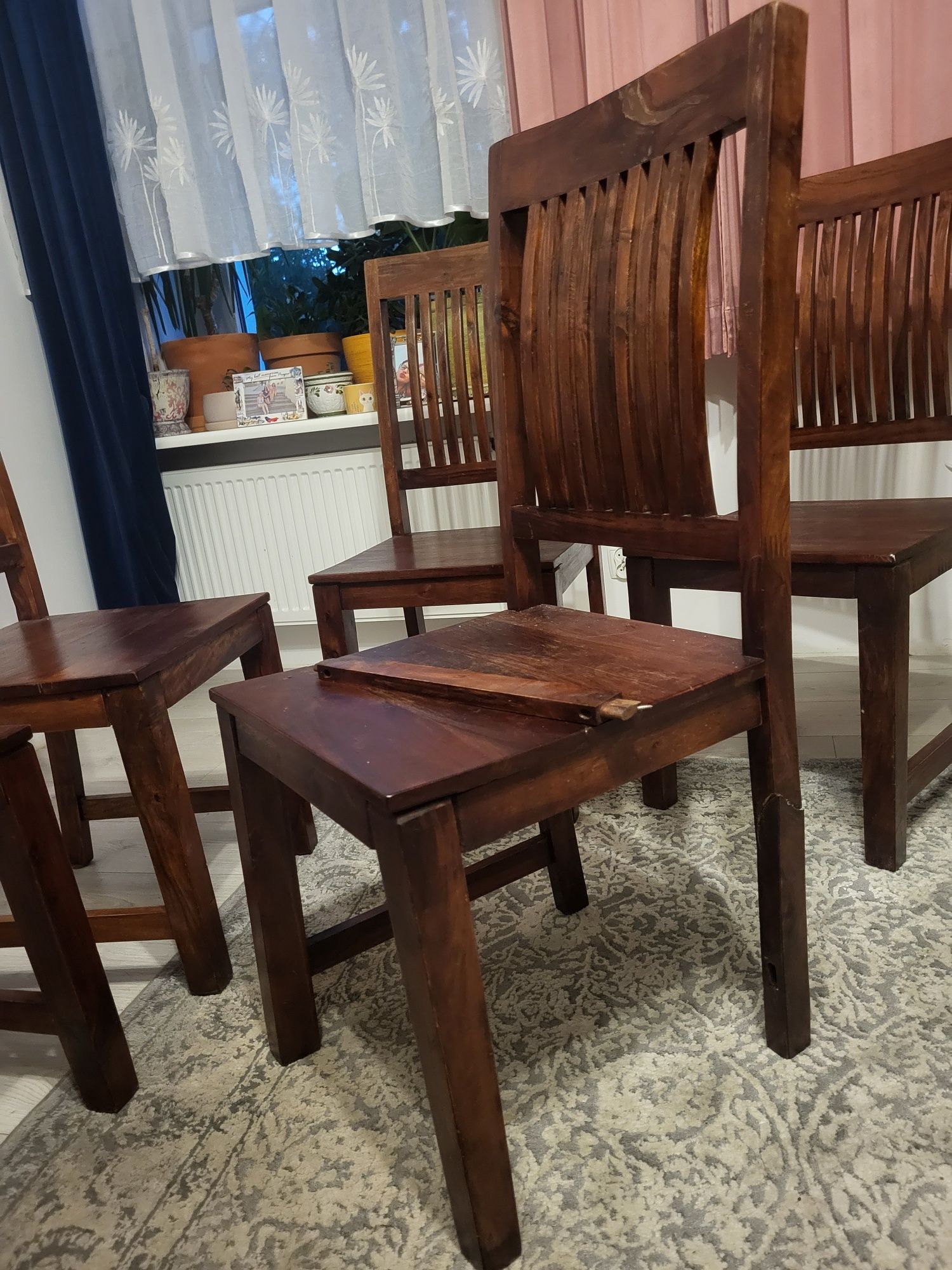 Stół 180×90 w stylu kolonialnym plus 5/6 krzeseł