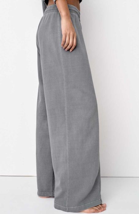 Zara утеплені широкі штани на флісі оверсайз s