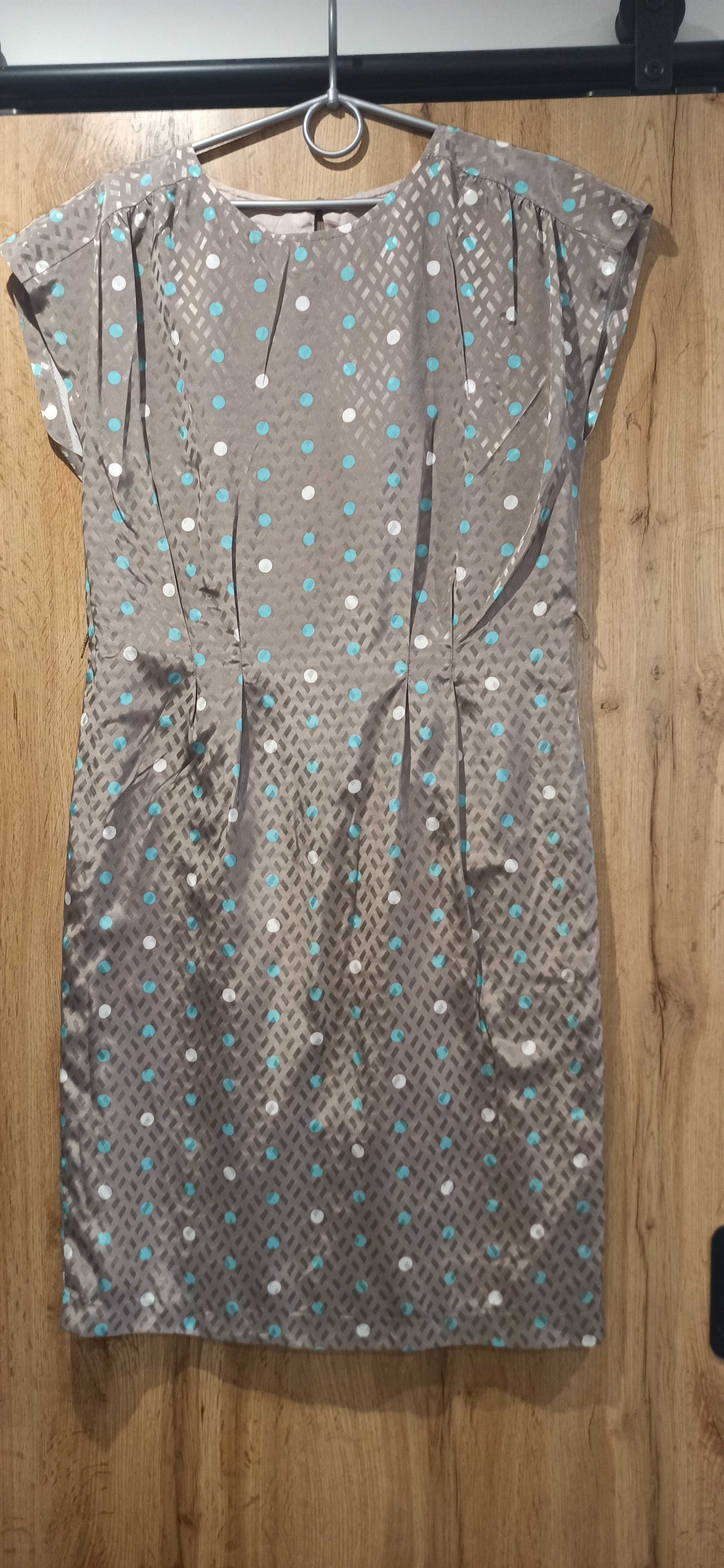 Sukienka elegancka acetat połyskująca tkanina