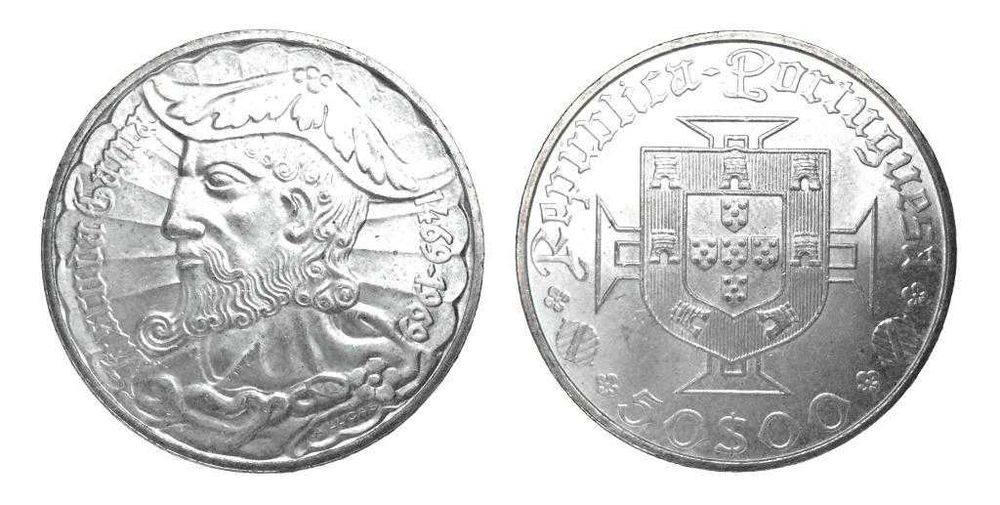 Moedas Portuguesas - 50$ escudos (Vasco da Gama)