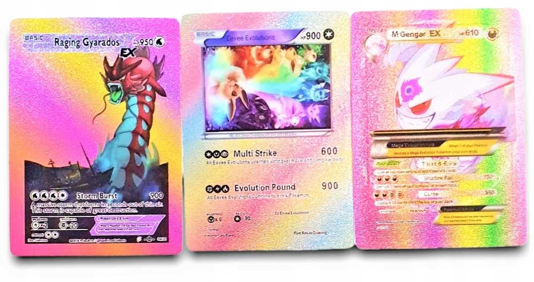 KARTY Pokemon Tęczowe 55 sztuk
