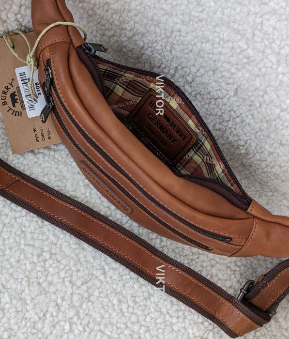 Кожаная сумка-бананка Hill Burry 3108 Германия. Шкіряна сумка.