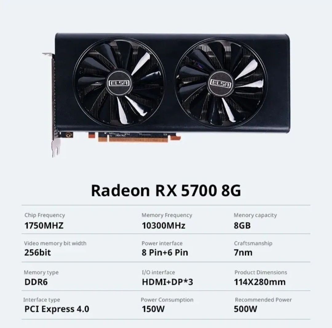 Топ Ціна ! Нова AMD RX 5700 8GB GDDR6 XFX ( Elsa )