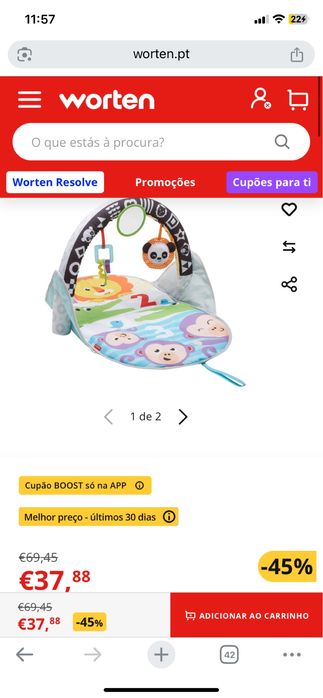 Vendo Tapete de atividades Fisher Price - NOVO