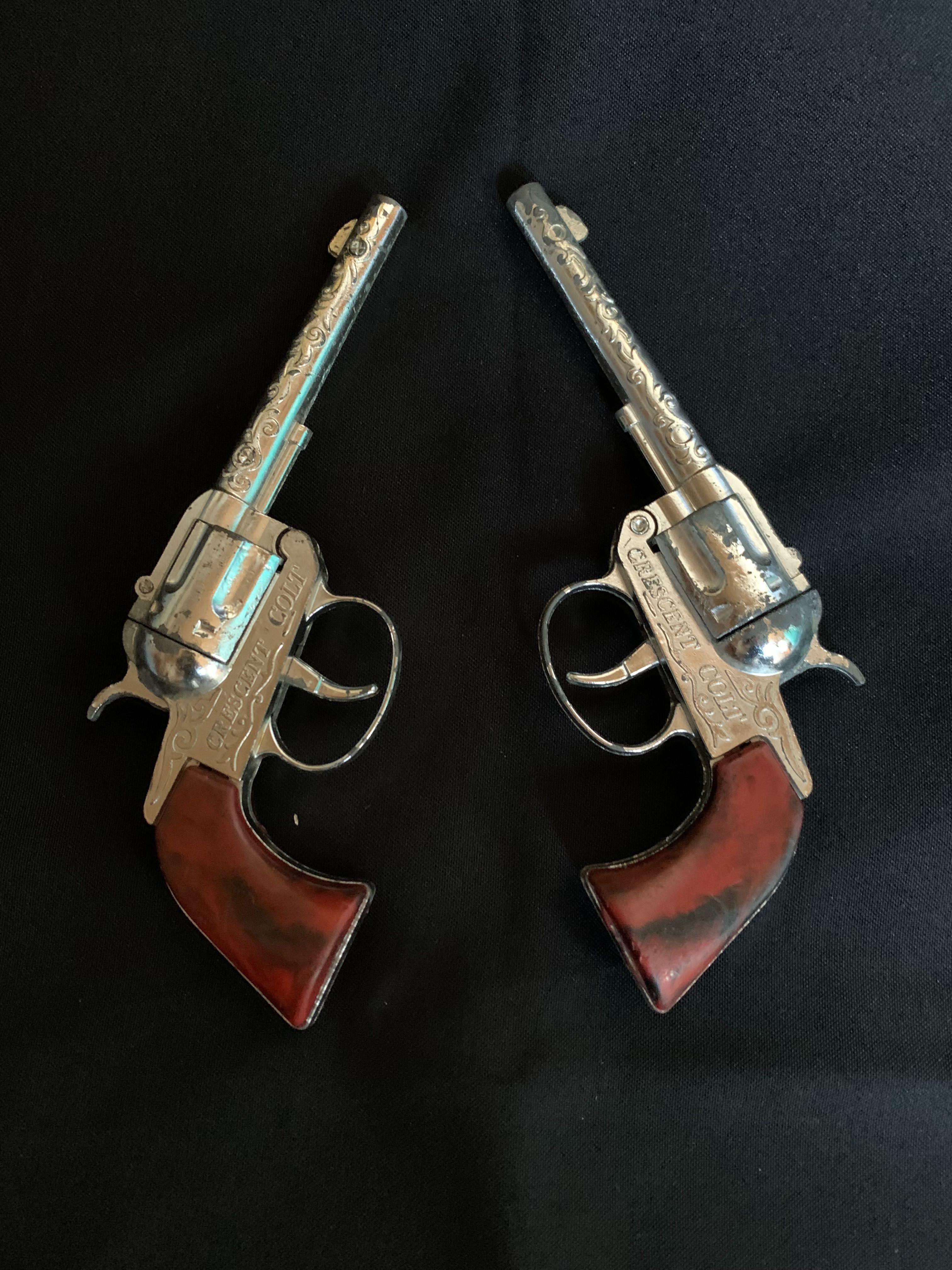 2 Pistolas de Brincar Antigas - Crescent Colt - Inglaterra - Anos 60