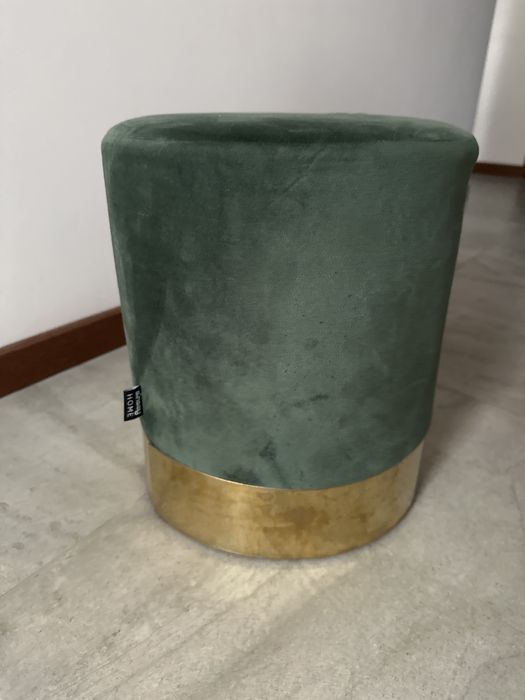 Pufa glamour zielona ze zlotym