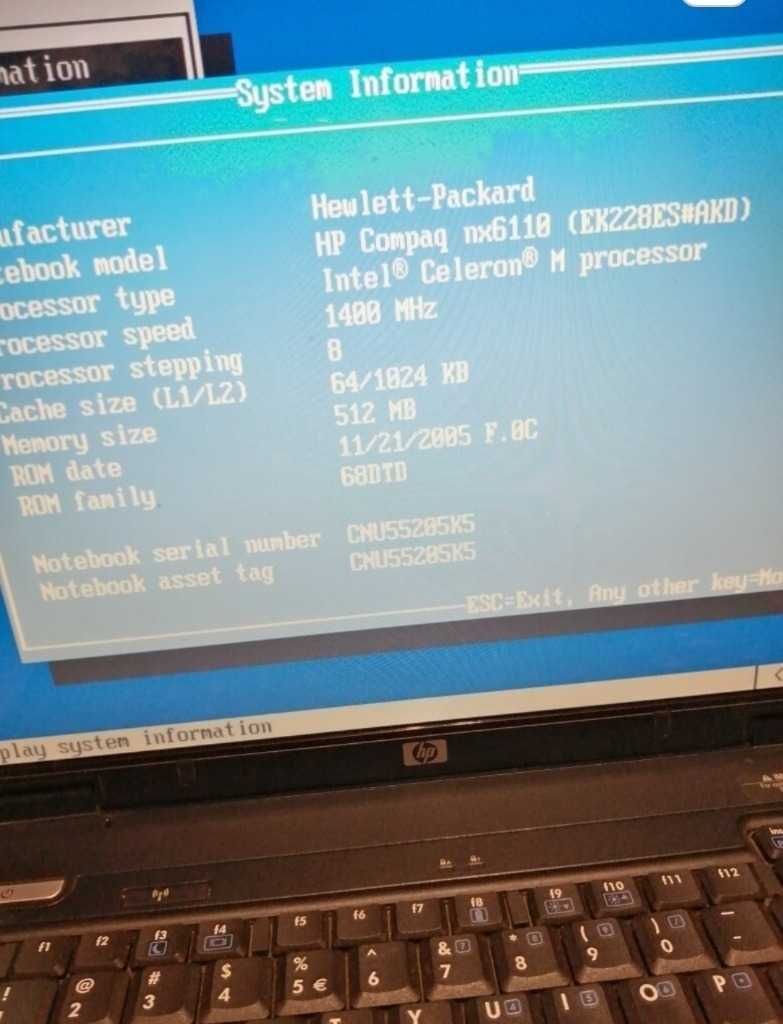 Retro laptop hm Compaq nx6110