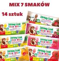 Box 7 smaków zdrowych lizaków mniam-mniam - 14 sztuk