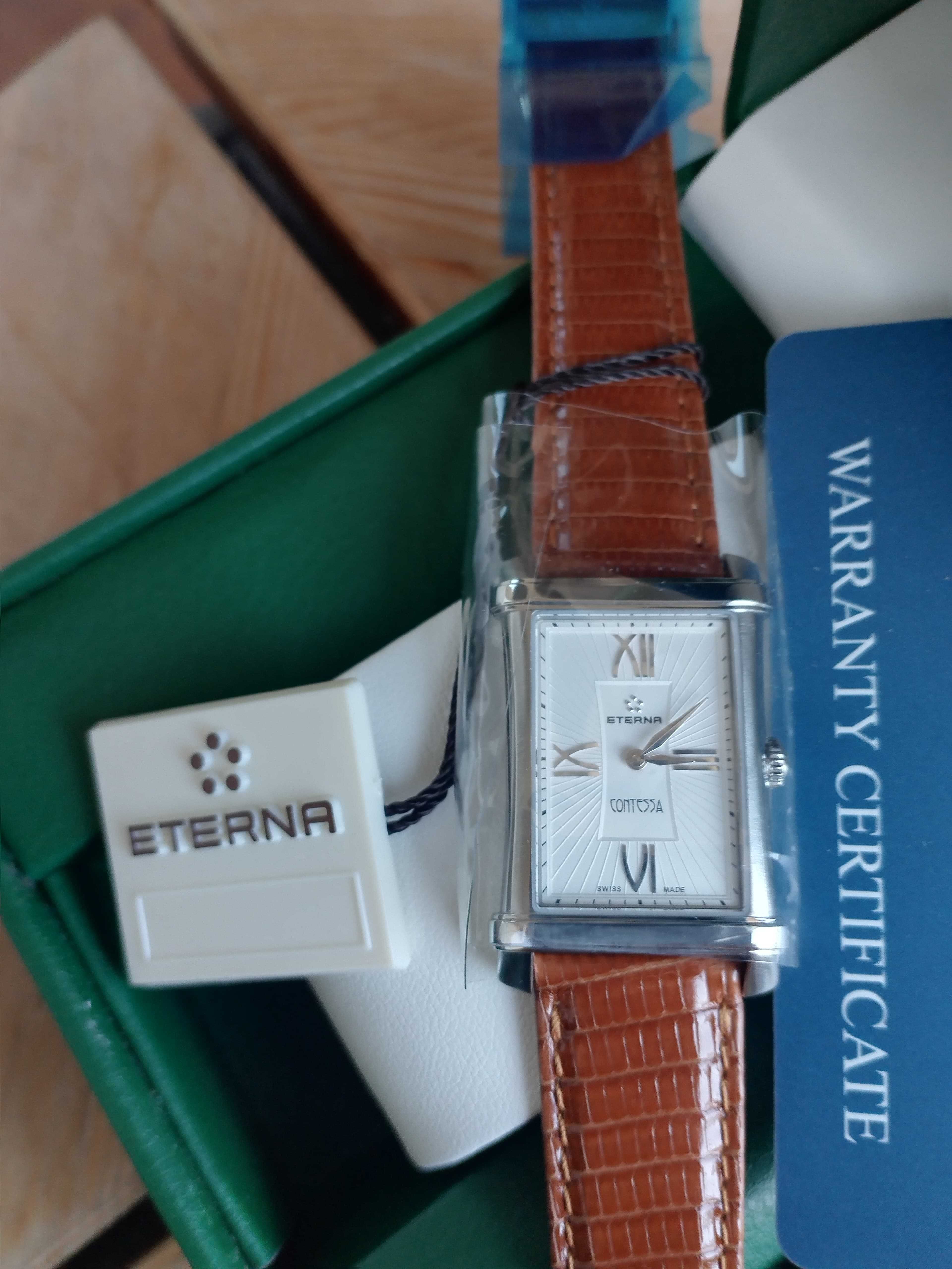 Zegarek damski Eterna Contessa z diamentem. Nowy gwarancja. Swiss made