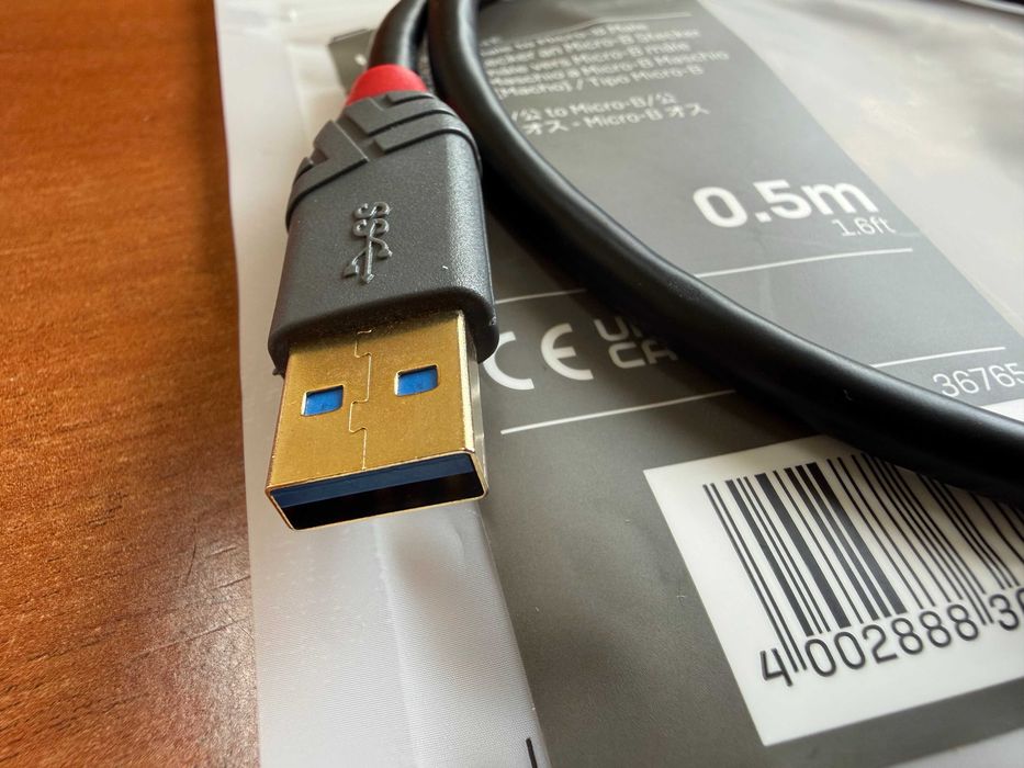 LINDY 36765 Cabo USB preto 50 cm