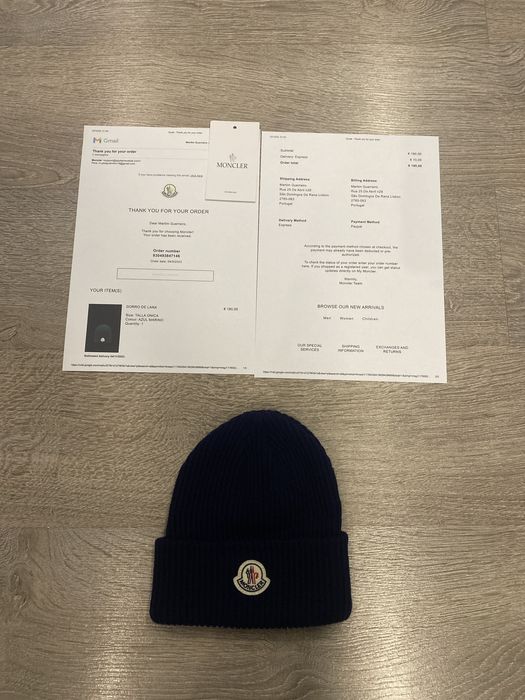 Gorro moncler azul escuro