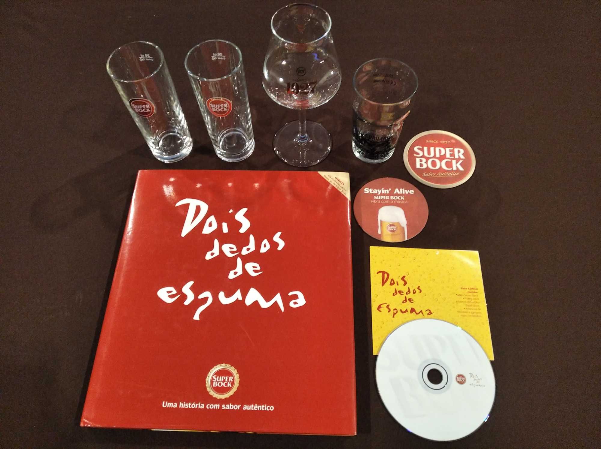 Pack Super Bock: livro + CD-ROM + 4 copos + 2 bases