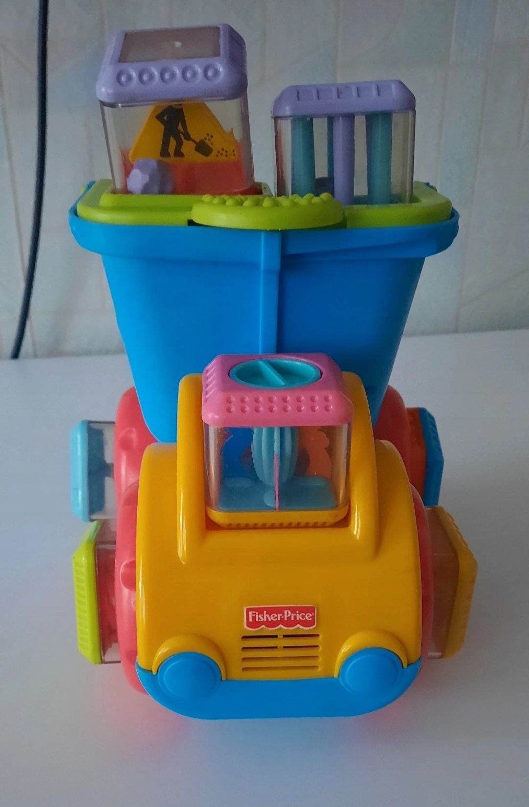 Samochód, klocki Fisher price, klocki sensoryczne