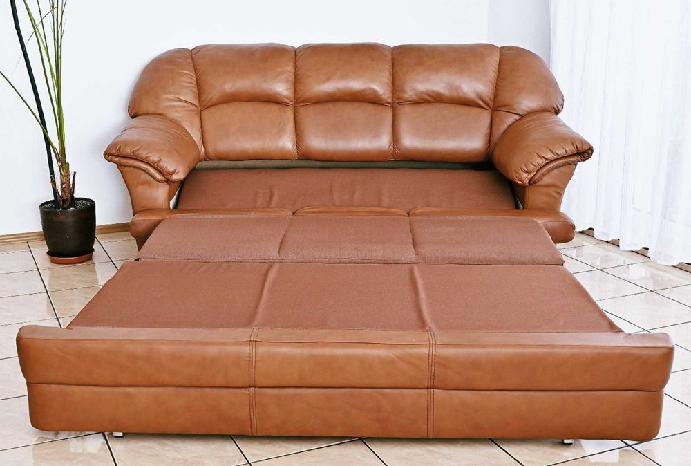 Kanapa z funkcją spania - Naturalna skóra