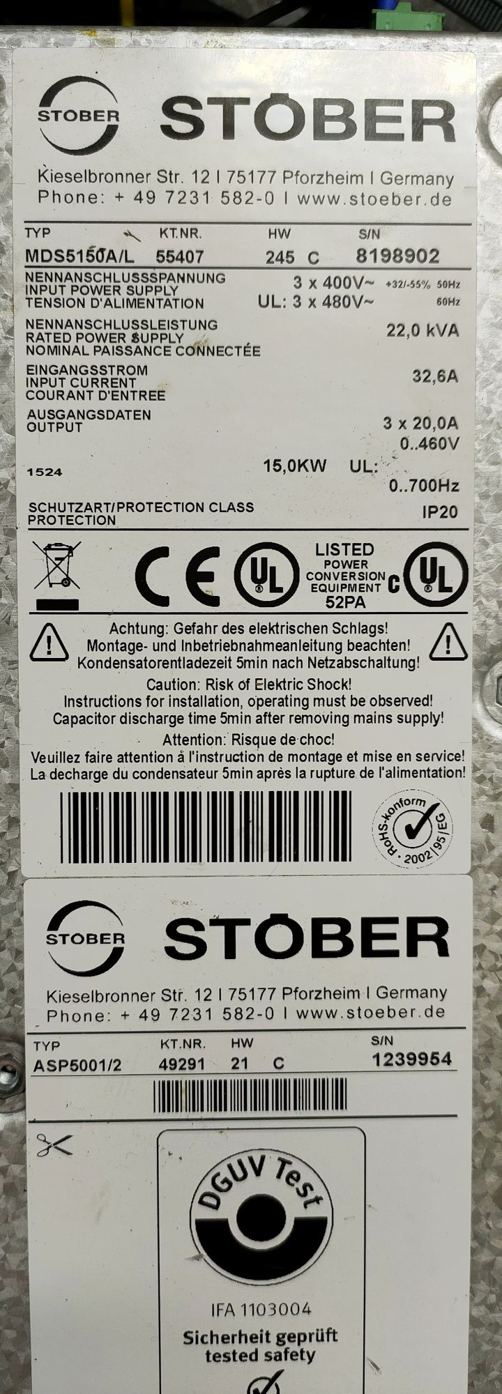 STÖBER MDS5150A/L 15kW SEA5001
