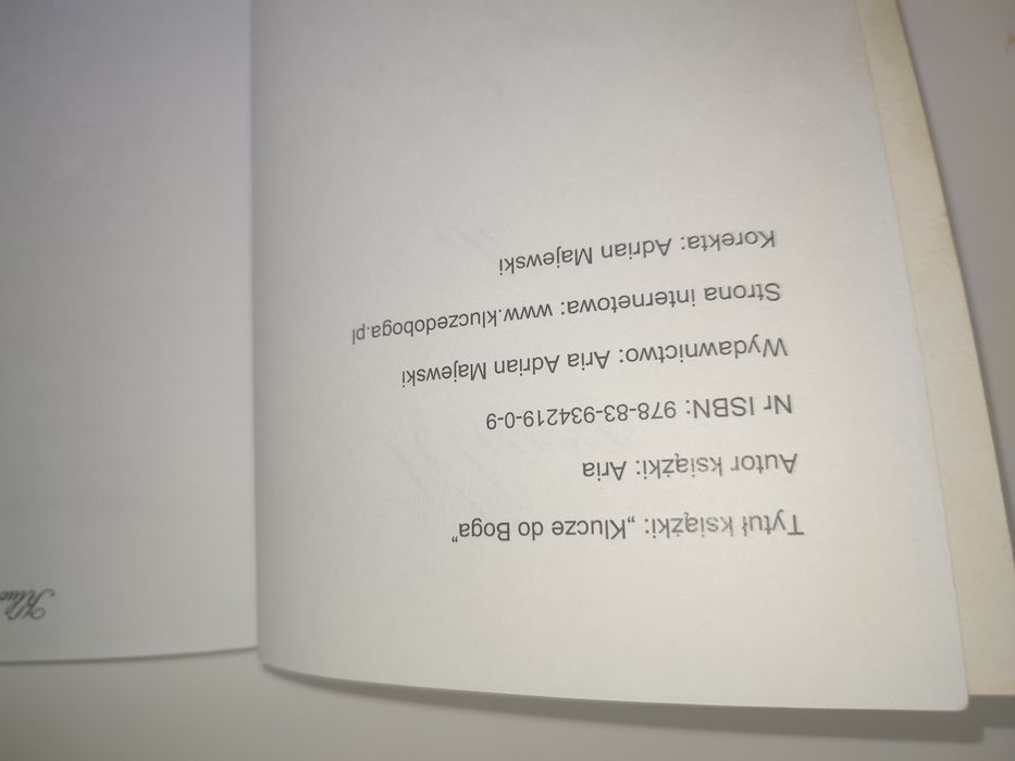 ,,Klucze do Boga,,. Autor Aria.