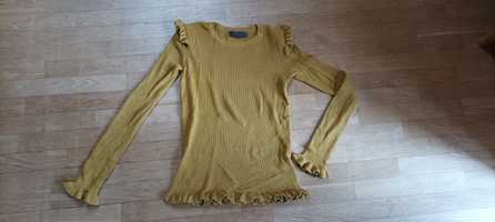 Bluzka sweter sweterek koszulka prążkowana musztardowa S 36 Primark