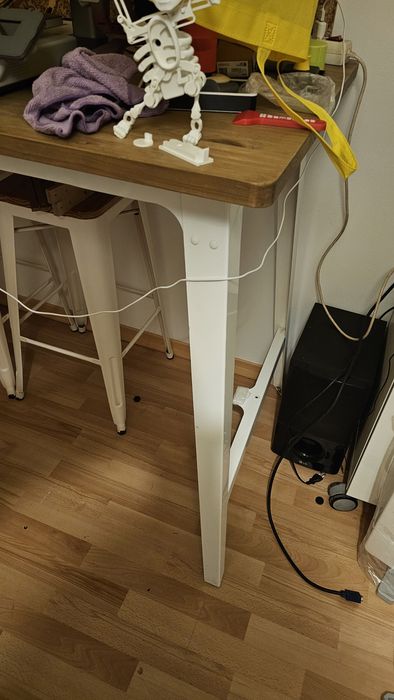 Mesa Alta com Tampo Tipo Bambu 140x75cm