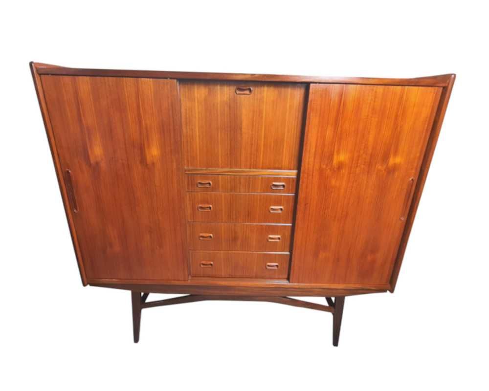 Duńska komoda, regał, Highboard, tekowy, vintage, lata 60.