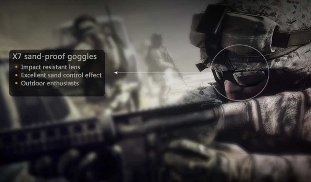 Тактические очки US MILITARY X-7 UV400 POLARIZED (комплект).