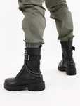 Wojas Botki biker skóra naturalna czarne workery premium 37