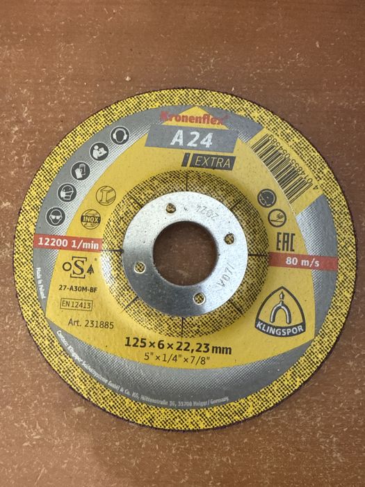 Tarcze szlifierskie Klingspor Kronenflex A24 Extra (125×6×22,23 mm)