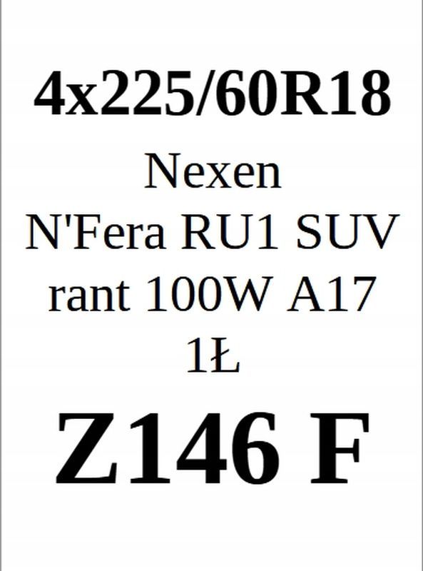 4x 225/60r18 Nexen N'Fera Ru1 Suv 100w 6mm