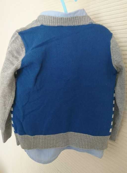 Komplet C&A r. 92 elegancki koszula i sweterek chłopięcy