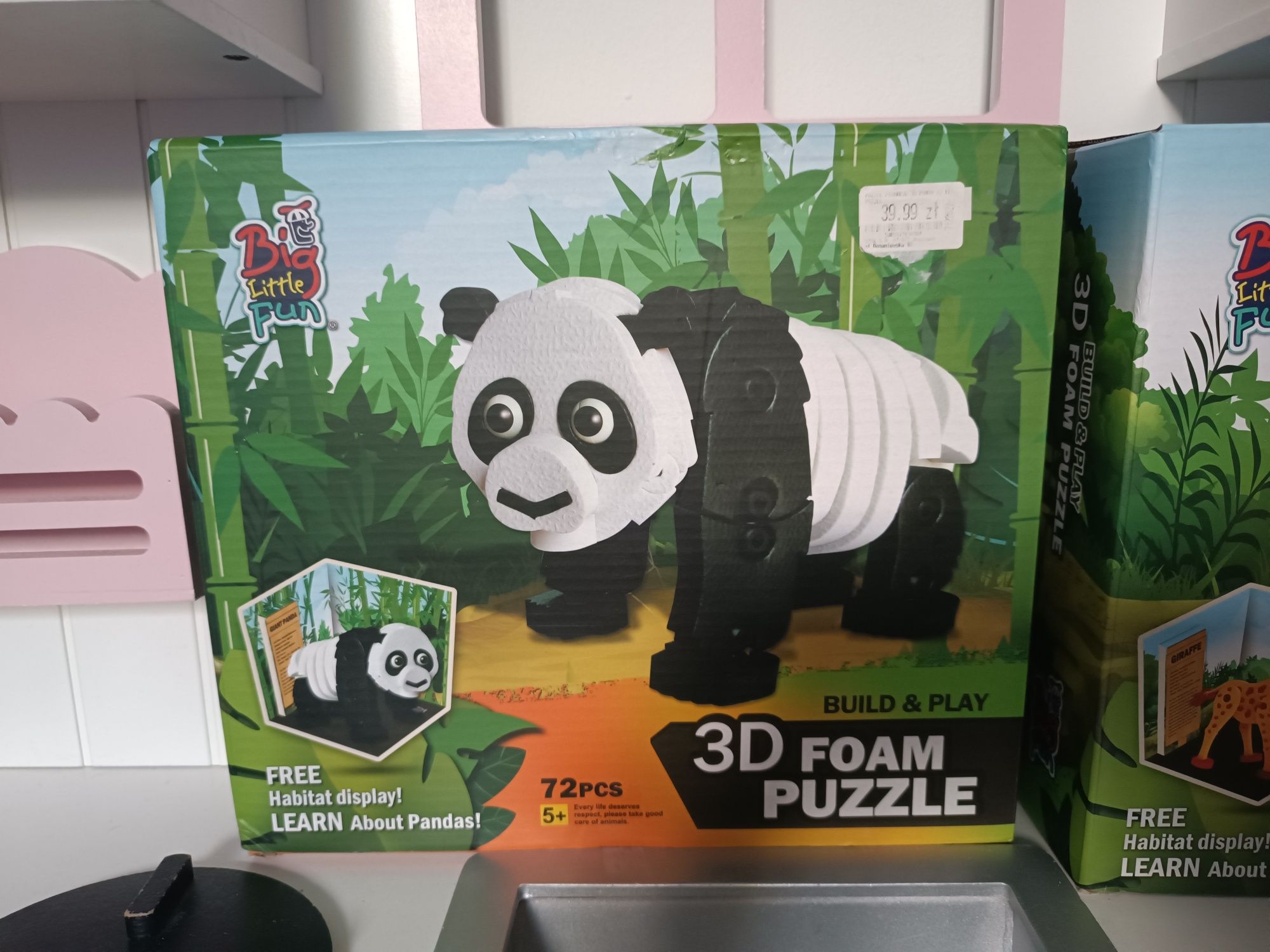 Puzzle 3 d zwierzęta panda żyrafa Smyk piankowe