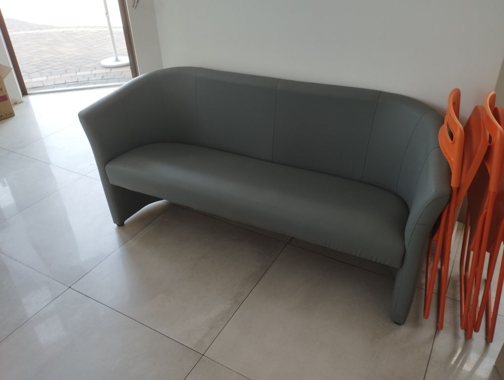 Sofa do poczekalni eko skóra szara