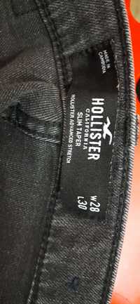 Czarne jeansy W28 L30 Hollister