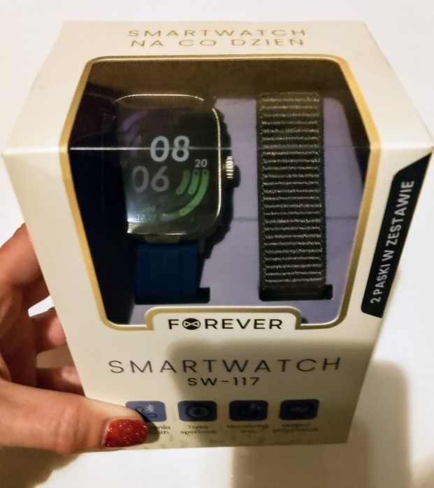 Smartwatch Forever nowy, wielofunkcyjny,dwa paski