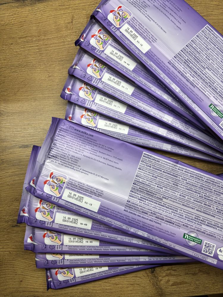 10x duza czekolada Milka z rodzynkami 270g