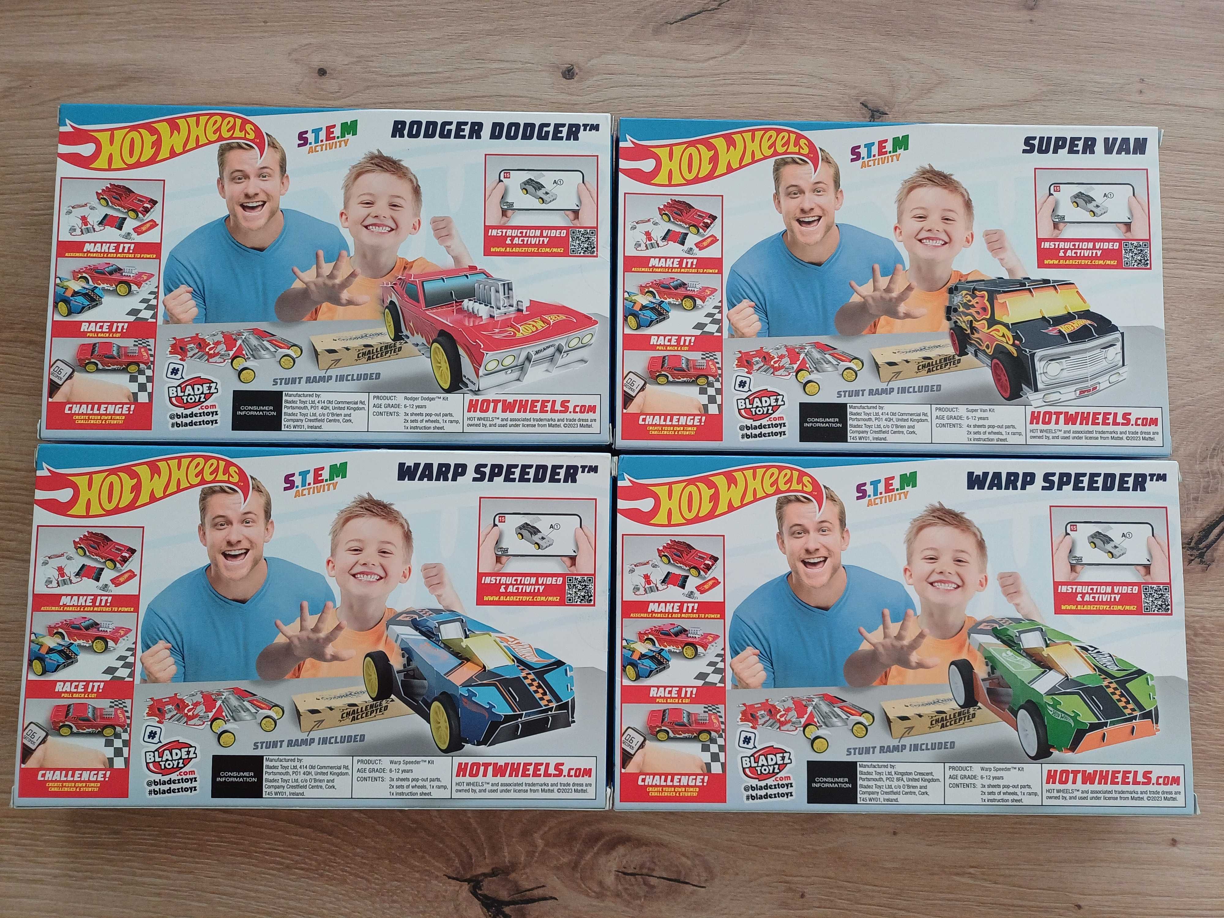 Nowe modele do składania Hot Wheels Motor Maker Kitz - pakiet 4 sztuki