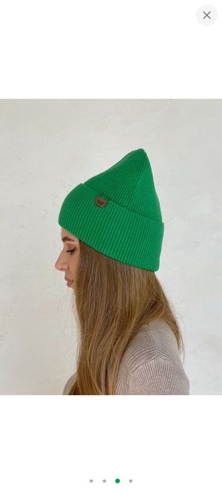 Женская кашемировая шапка с отворотом