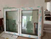 Duże okno potrójne szyby białe /brązowe Winchester 195x134 cm