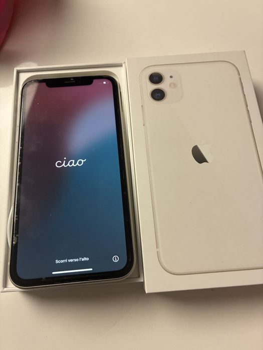 Iphone 11 biały, pudełko, kabel, etui, bateria 87%