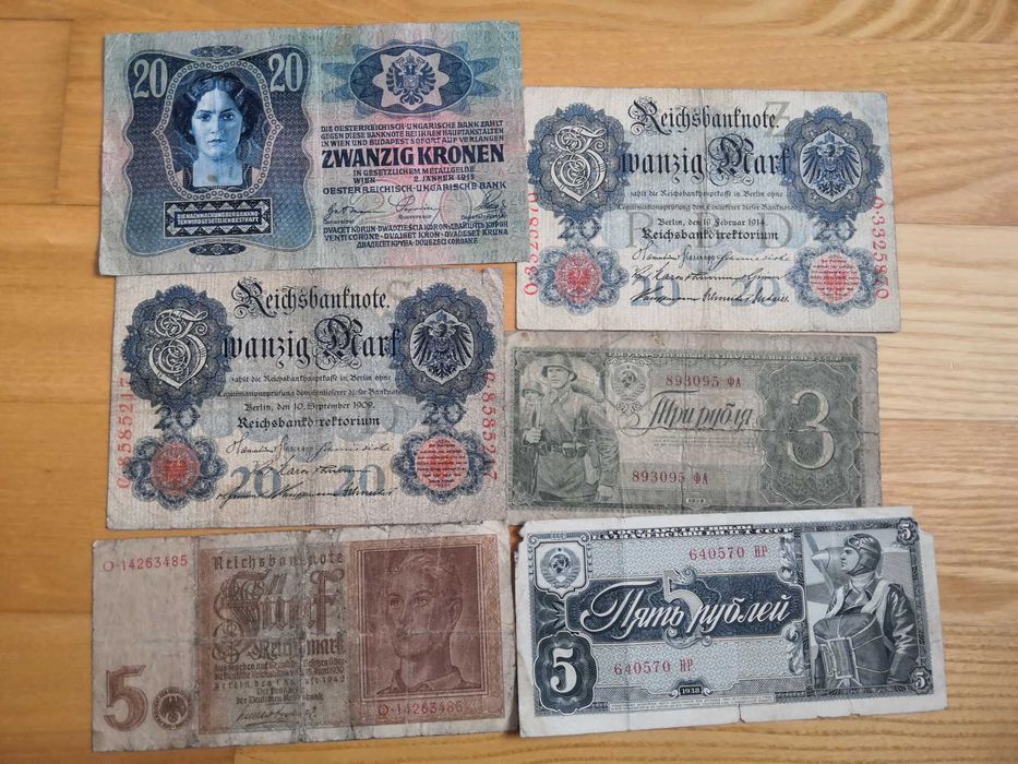 Banknoty mix Cesarstwo Niemiec, Austro-Węgry, Rosja i Rzesza