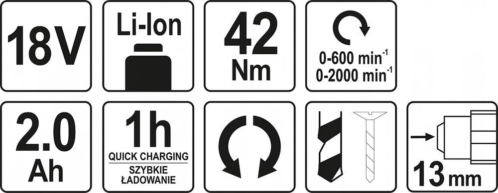 Wkrętarka Bezszczotkowa 18v 2.0ah Yt-82794 Yato