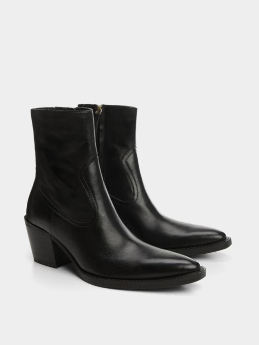 Стильні козаки Mango з натуральної шкіри