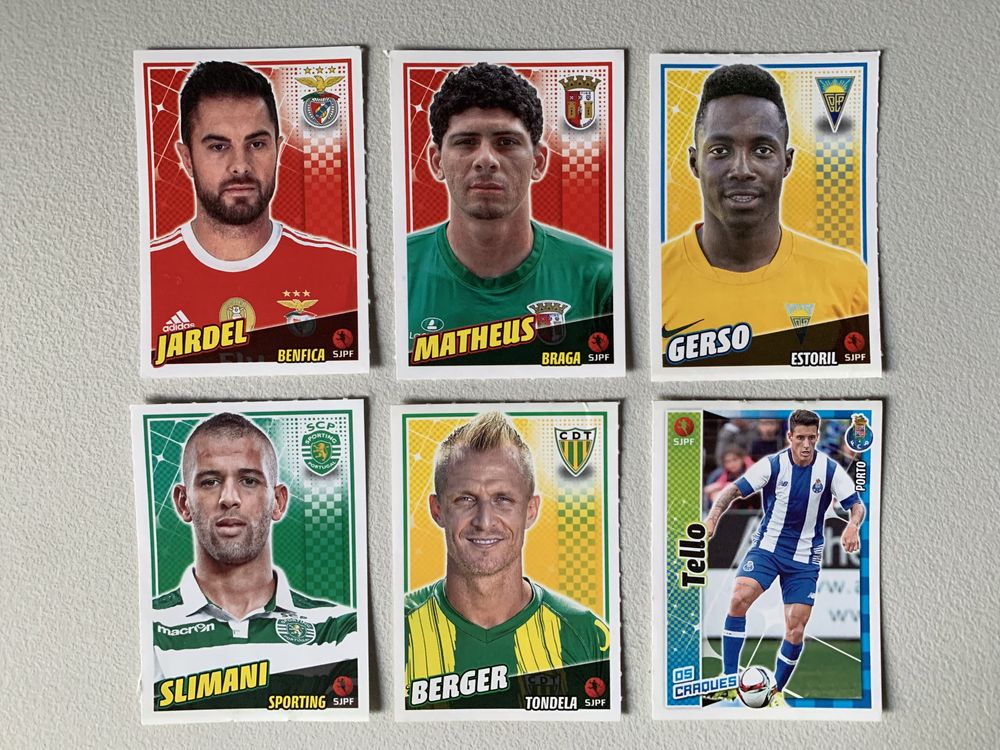 6 Cromos Futebol 2015/2016 [números na descrição]